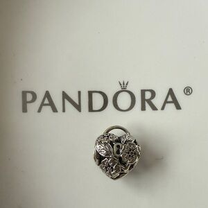 Pandora Silver Floral Heart Charm